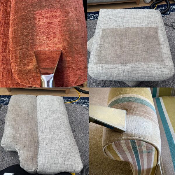 Our upholstery cleaning results.